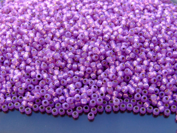 10g TOHO 11/0 Round Japanese Seed Beads 2mm 2108 Silver Lined Milky Amethyst Beadacious