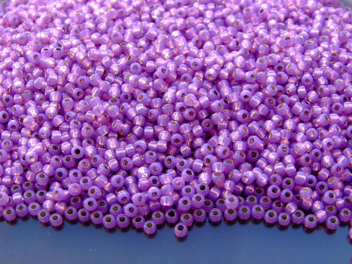 10g TOHO 11/0 Round Japanese Seed Beads 2mm 2108 Silver Lined Milky Amethyst Beadacious