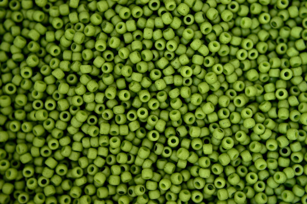 10g TOHO 11/0 Round Japanese Seed Beads 2mm 2602F Semi Glazed Honeydew Beadacious