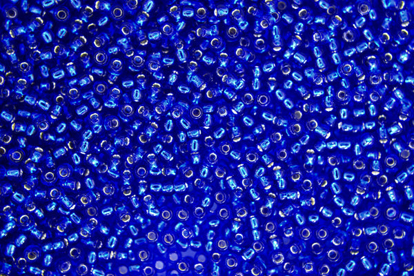 10g TOHO 11/0 Round Japanese Seed Beads 2mm 28 Silver Lined Cobalt Beadacious
