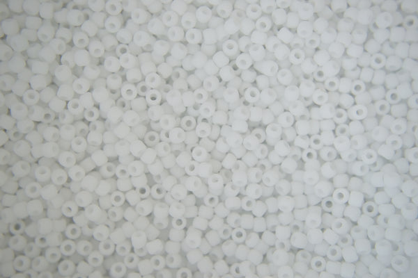 10g TOHO 11/0 Round Japanese Seed Beads 2mm 41F Opaque White Frosted Beadacious