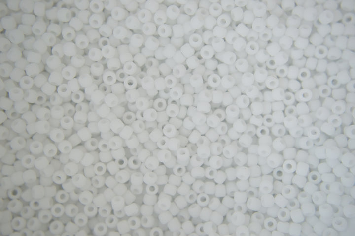 10g TOHO 11/0 Round Japanese Seed Beads 2mm 41F Opaque White Frosted Beadacious