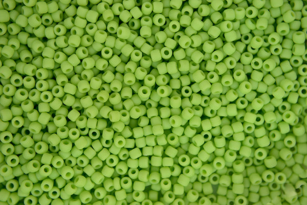 10g TOHO 11/0 Round Japanese Seed Beads 2mm 44F Opaque Frosted Sour Apple Beadacious