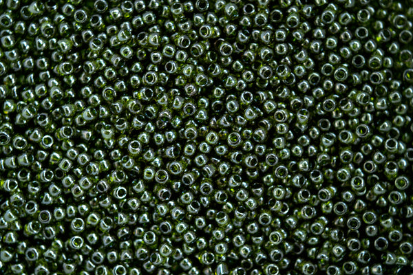 10g TOHO 11/0 Round Japanese Seed Beads 2mm 457 Gold Luster Green Tea Beadacious