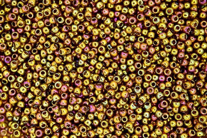 10g TOHO 11/0 Round Japanese Seed Beads 2mm 459 Gold Luster Dark Topaz Beadacious