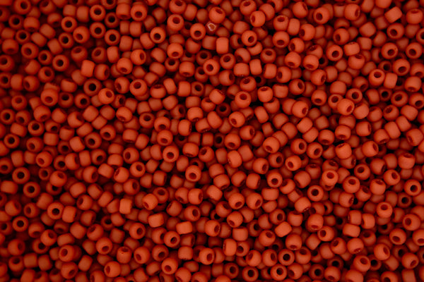 10g TOHO 11/0 Round Japanese Seed Beads 2mm 46LF Opaque Frosted Terra Cotta Beadacious