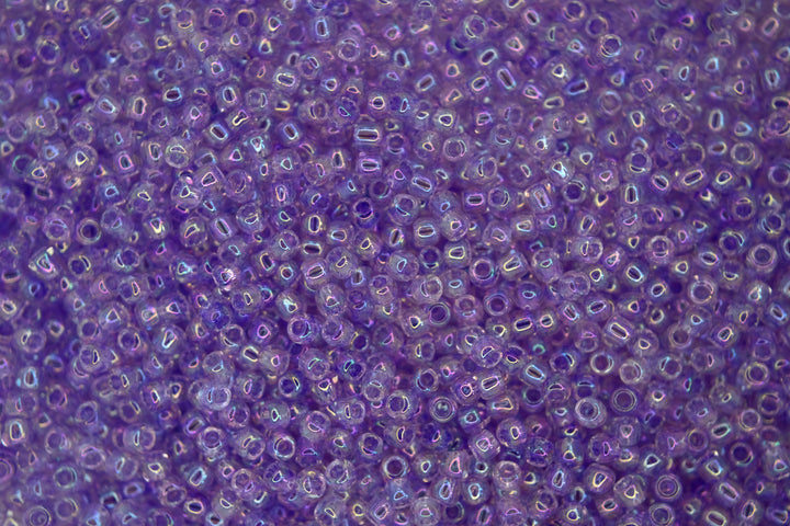 10g TOHO 11/0 Round Japanese Seed Beads 2mm 477D Transparent Foxglove Rainbow Beadacious