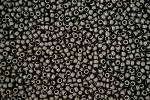 10g TOHO 11/0 Round Japanese Seed Beads 2mm 602F Higher Metallic Frosted Gray Beadacious