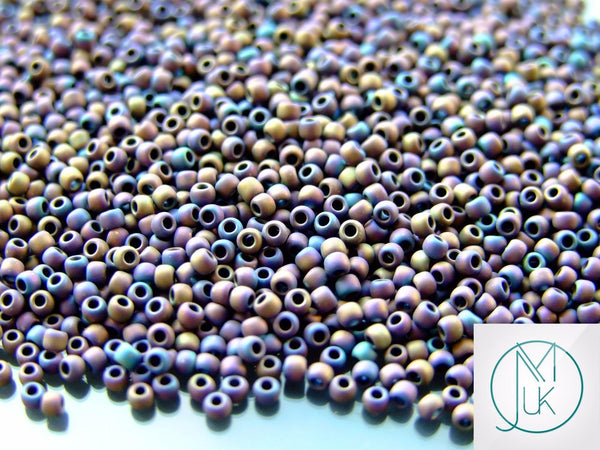 10g TOHO 11/0 Round Japanese Seed Beads 2mm 615 Matte Color Iris Purple Beadacious