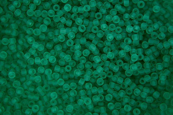 10g TOHO 11/0 Round Japanese Seed Beads 2mm 72F Transparent Peridot Dark Frosted Beadacious