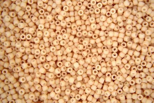 10g TOHO 11/0 Round Japanese Seed Beads 2mm 763 Opaque Pastel Frosted Apricot Beadacious