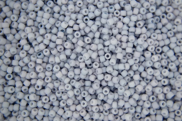 10g TOHO 11/0 Round Japanese Seed Beads 2mm 767 Opaque Pastel Frosted Light Gray Beadacious