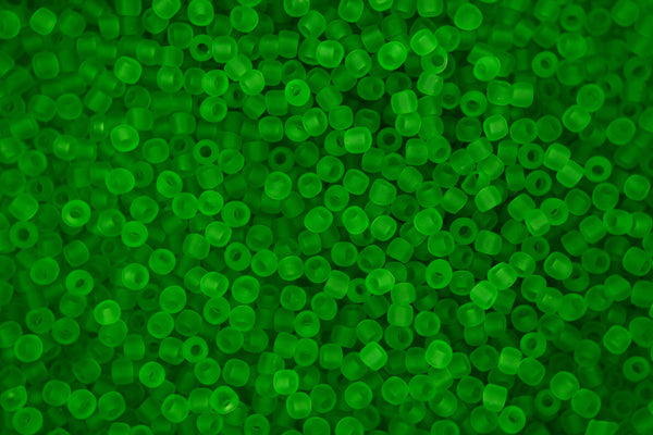 10g TOHO 11/0 Round Japanese Seed Beads 2mm 7F Transparent Frosted Peridot Beadacious