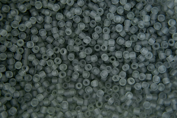 10g TOHO 11/0 Round Japanese Seed Beads 2mm 9F Transparent Frosted Light Grey Beadacious
