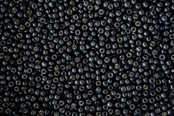 10g TOHO 11/0 Round Japanese Seed Beads 2mm PF595F Permafinish Matte Galvanized Cool Gray Beadacious