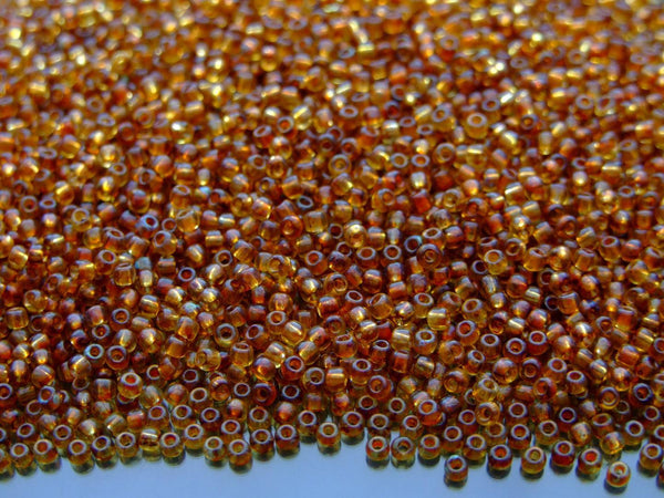 10g TOHO 11/0 Round Japanese Seed Beads 2mm Y301F HYBRID Frosted Natural Picasso Beadacious