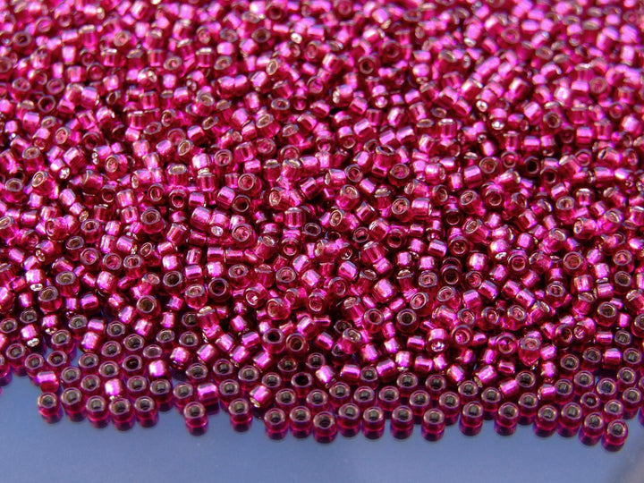 10g TOHO 11/0 Takumi Japanese Seed Beads 2mm 2223 Silver Lined Dragonfruit Beadacious