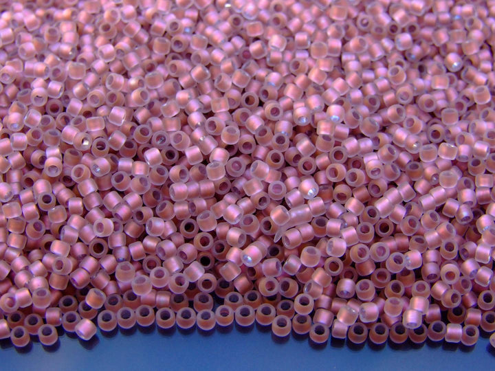 10g TOHO 11/0 Takumi Japanese Seed Beads 2mm 267F Inside Color Frosted Crystal/Rose Gold Beadacious