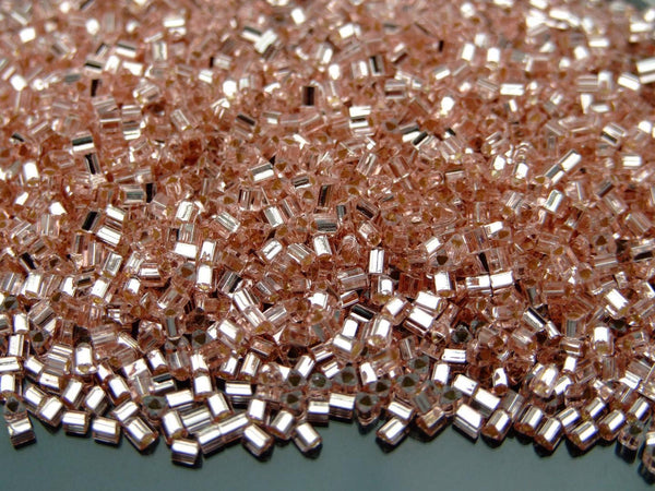 10g TOHO 11/0 Triangle Japanese Seed Beads 2mm 31 Silver Lined Rosaline Beadacious