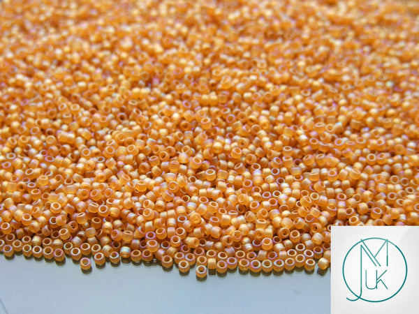 10g TOHO 15/0 Round Japanese Seed Beads 1.5mm 162CF Transparent Frosted Dark Topaz Rainbow Beadacious