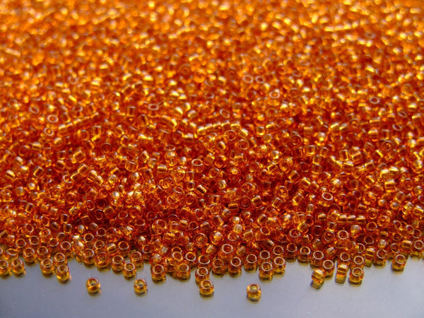 10g TOHO 15/0 Round Japanese Seed Beads 1.5mm 2C Transparent Topaz Beadacious