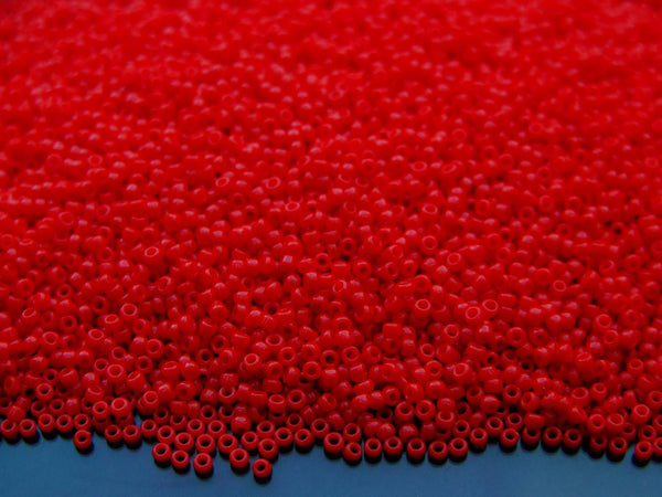 10g TOHO 15/0 Round Japanese Seed Beads 1.5mm 45 Opaque Pepper Red Beadacious