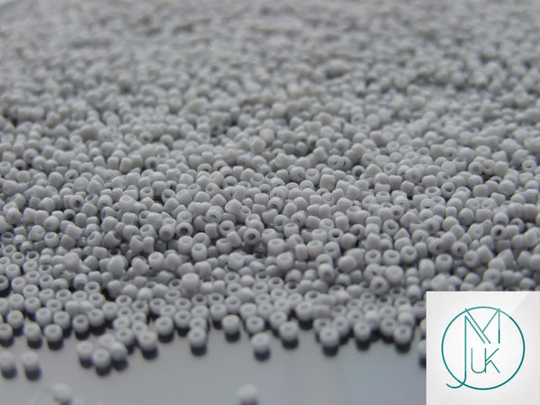 10g TOHO 15/0 Round Japanese Seed Beads 1.5mm 53 Opaque Grey Beadacious