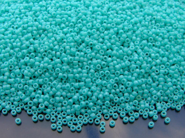 10g TOHO 15/0 Round Japanese Seed Beads 1.5mm 55 Opaque Turquoise Beadacious