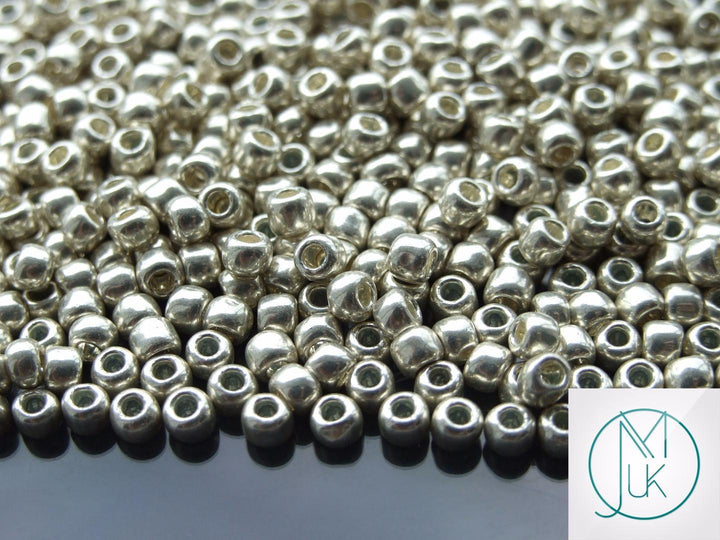 10g TOHO 15/0 Round Japanese Seed Beads 1.5mm 558 Galvanized Aluminium Beadacious