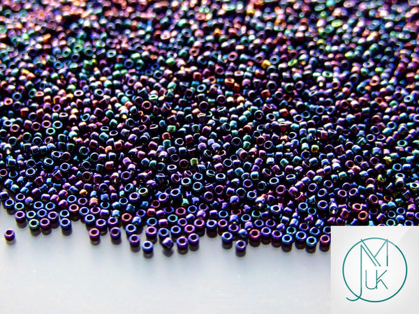 10g TOHO 15/0 Round Japanese Seed Beads 1.5mm 82 Metallic Nebula Beadacious