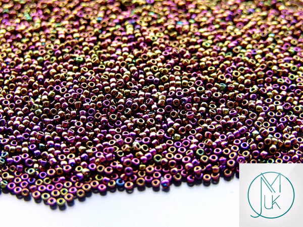 10g TOHO 15/0 Round Japanese Seed Beads 1.5mm 85 Metallic Iris Purple Beadacious