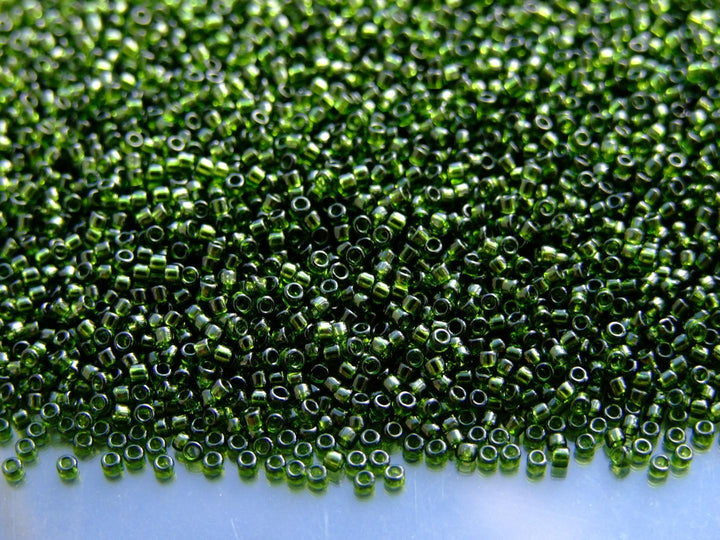 10g TOHO 15/0 Round Japanese Seed Beads 1.5mm 940 Transparent Olivine Beadacious