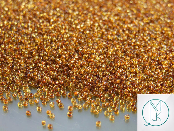 10g TOHO 15/0 Round Japanese Seed Beads 1.5mm Y301 Hybrid Natural Picasso Beadacious