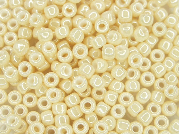 10g TOHO 3/0 Round Japanese Seed Beads 5.5mm 123 Opaque Light Beige Luster Beadacious