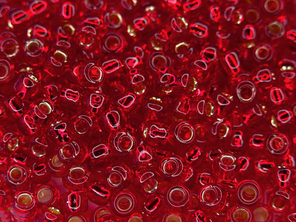 10g TOHO 3/0 Round Japanese Seed Beads 5.5mm 25C Silver Lined Ruby Beadacious