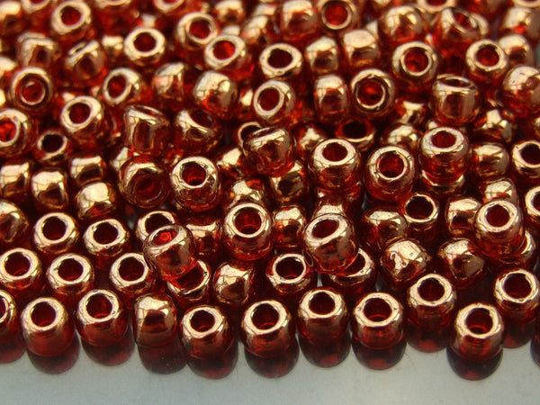 10g TOHO 3/0 Round Japanese Seed Beads 5.5mm 329 Gold Lustered African Sunset Beadacious