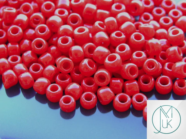 10g TOHO 3/0 Round Japanese Seed Beads 5.5mm 45 Opaque Pepper Red Beadacious