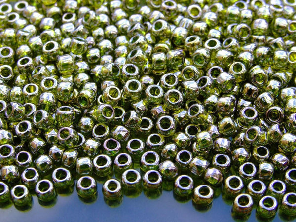 10g TOHO 3/0 Round Japanese Seed Beads 5.5mm 457 Gold Luster Green Tea Beadacious