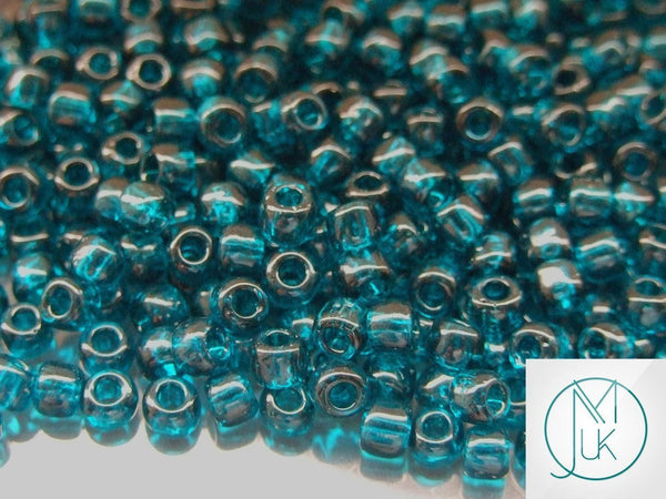 10g TOHO 3/0 Round Japanese Seed Beads 5.5mm 7BD Transparent Capri Blue Beadacious