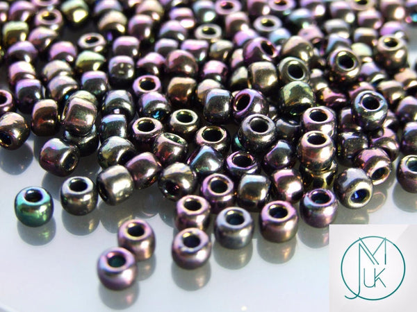 10g TOHO 3/0 Round Japanese Seed Beads 5.5mm 85 Metallic Iris Purple Beadacious