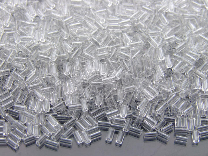 10g TOHO 3mm Bugle Japanese Seed Beads 1 Transparent Crystal Beadacious