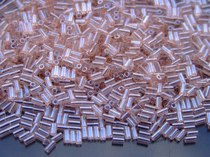 10g TOHO 3mm Bugle Japanese Seed Beads 106 Transparent Rosaline Luster Beadacious