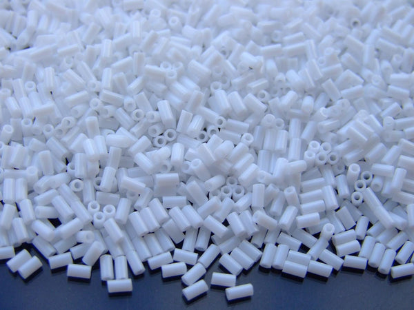 10g TOHO 3mm Bugle Japanese Seed Beads 41 Opaque White Beadacious