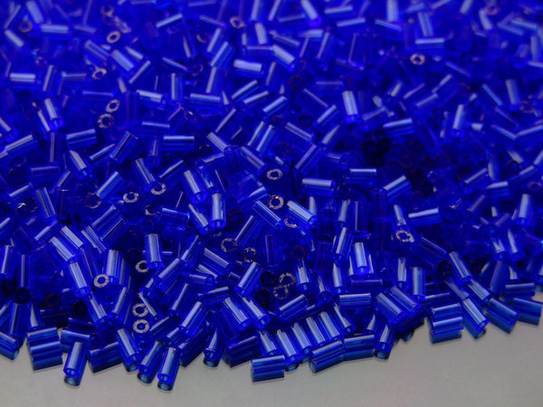 10g TOHO 3mm Bugle Japanese Seed Beads 8 Transparent Cobalt Beadacious