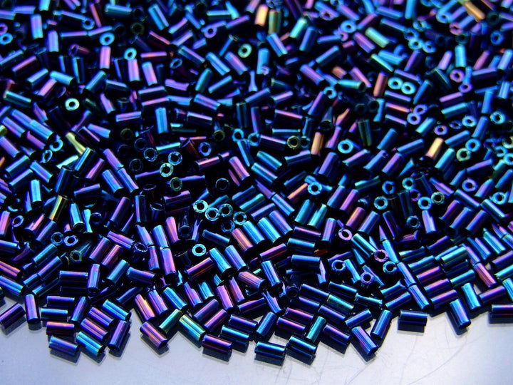 10g TOHO 3mm Bugle Japanese Seed Beads 82 Metallic Nebula Beadacious