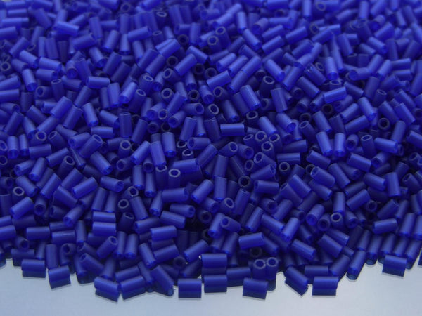 10g TOHO 3mm Bugle Japanese Seed Beads 8DF Transparent Frosted Cobalt Beadacious