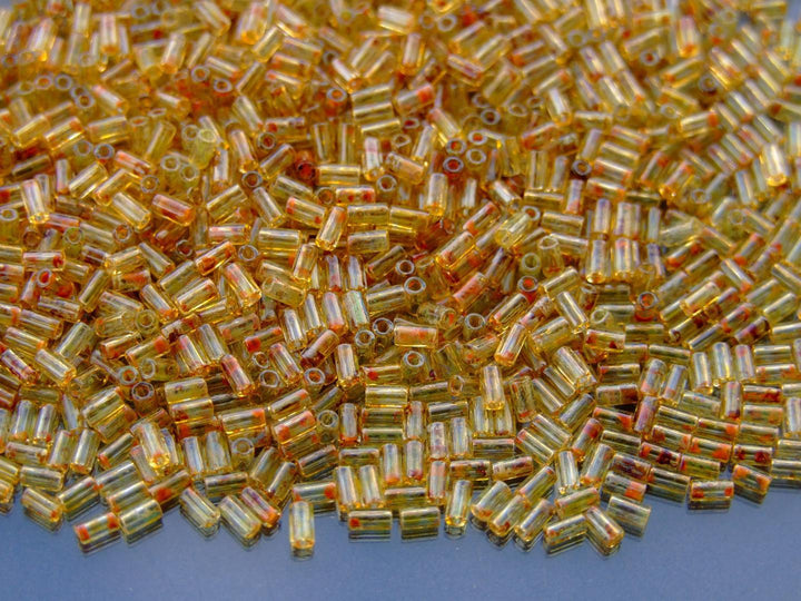 10g TOHO 3mm Bugle Japanese Seed Beads Y301 Hybrid Natural Picasso Beadacious