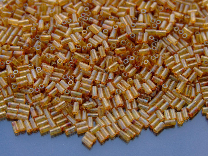 10g TOHO 3mm Bugle Japanese Seed Beads Y301F HYBRID Frosted Natural Picasso Beadacious