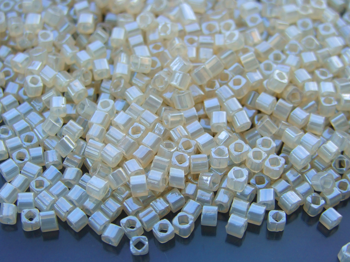 10g TOHO 3mm Cube Japanese Seed Beads 147 Ceylon Light Ivory Beadacious