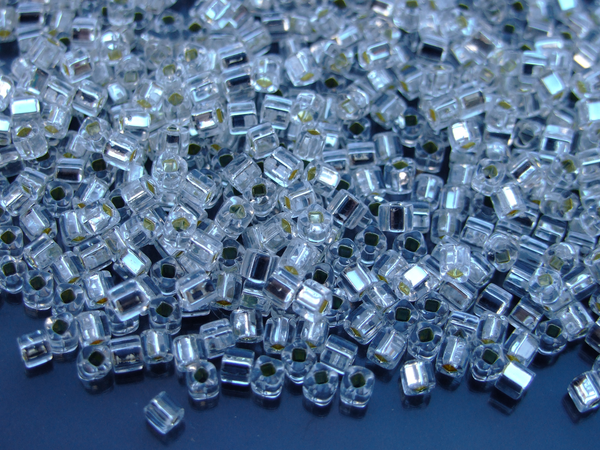 10g TOHO 3mm Cube Japanese Seed Beads 21 Silver Lined Crystal Beadacious